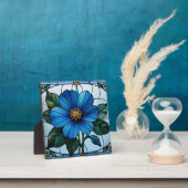 Blaues Blume-Farbglas Fotoplatte (InSitu)