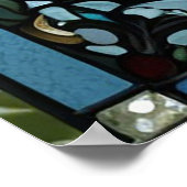 Blaues Blume-Farbglas Poster (Ecke)