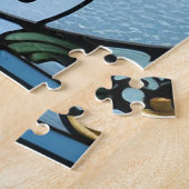 Blaues Blume-Farbglas Puzzle (Seite)