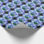 blaues Blume Geschenkpapier (Ecke)