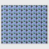 blaues Blume Geschenkpapier (Flach)