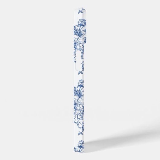 Blaues Blume-Muster Case-Mate iPhone Hülle (Rückseite / Rechts)