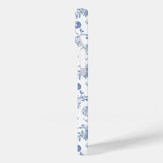 Blaues Blume-Muster Case-Mate iPhone Hülle (Rückseite / Links)