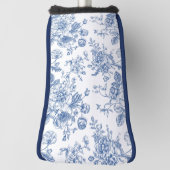 Blaues Blume-Muster Golf Headcover (Rotieren 90)