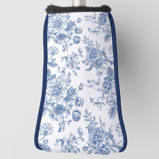 Blaues Blume-Muster Golf Headcover (Rotieren 90)