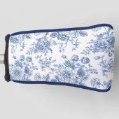 Blaues Blume-Muster Golf Headcover (Vorderseite)