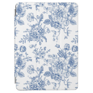 Blaues Blume-Muster iPad Air Hülle