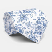 Blaues Blume-Muster Krawatte (Gerollt)