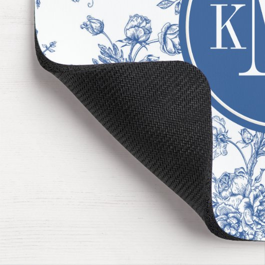 Blaues Blume-Muster Mousepad (Ecke)