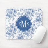 Blaues Blume-Muster Mousepad (Mit Mouse)