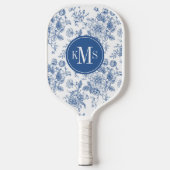 Blaues Blume-Muster Pickleball Schläger (Vorderseite)