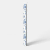 Blaues Blume-Muster Samsung Galaxy Hülle (Linke Seite)