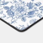 Blaues Blume-Muster Schreibtischunterlage (Ecke)