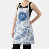 Blaues Blume-Muster Schürze (InSitu)