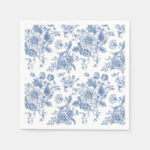 Blaues Blume-Muster Serviette (Vorderseite)