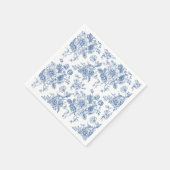 Blaues Blume-Muster Serviette (Ecke)