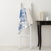 Blaues Blume-Muster Sherpadecke (Beispiel)