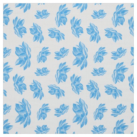Blaues Blume-Muster Stoff (Muster)