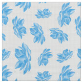 Blaues Blume-Muster Stoff (Nahaufnahme)