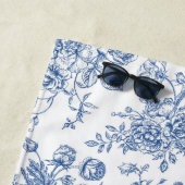 Blaues Blume-Muster Strandtuch (Beispiel)