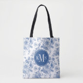 Blaues Blume-Muster Tasche (Vorderseite)