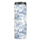 Blaues Blume-Muster Thermosbecher (Rückseite)