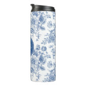 Blaues Blume-Muster Thermosbecher (Nach rechts gedreht)
