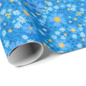 Blaues Blume-Verpackungspapier Geschenkpapier (Rolleneckpunkt)