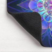 Blaues Blumemandala-Fraktal Mousepad (Ecke)
