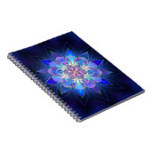 Blaues Blumemandala-Fraktal Notizblock (Rechte Seite)