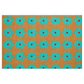 Blaues Blumen-Blumenmuster-hellorangeer Stoff (Fat Quarter (45,7 x 55,9 cm))