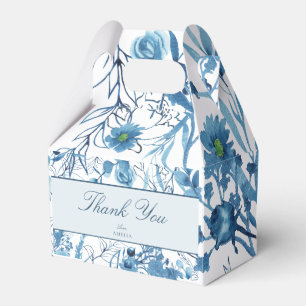 Blaues Blumen Danke  Geschenkschachtel