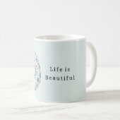 Blaues Blumen-Ei Kaffeetasse (VorderseiteRechts)