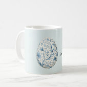 Blaues Blumen-Ei Kaffeetasse (Vorderseite Links)