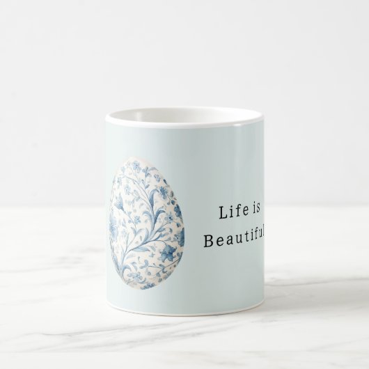 Blaues Blumen-Ei Kaffeetasse (Mittel)