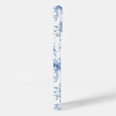 Blaues Blumen- French Toile Monogramm Name Case-Mate iPhone Hülle (Rückseite / Rechts)