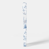 Blaues Blumen- French Toile Monogramm Name Case-Mate iPhone Hülle (Rückseite / Links)