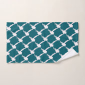 Blaues Blumen-Gitter-Design Badhandtuch Set (Handtuch)