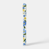 Blaues Blumen-iPhone-Case iPhone 15 Hülle (Linke Seite)