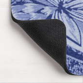 Blaues Blumen Mousepad (Ecke)