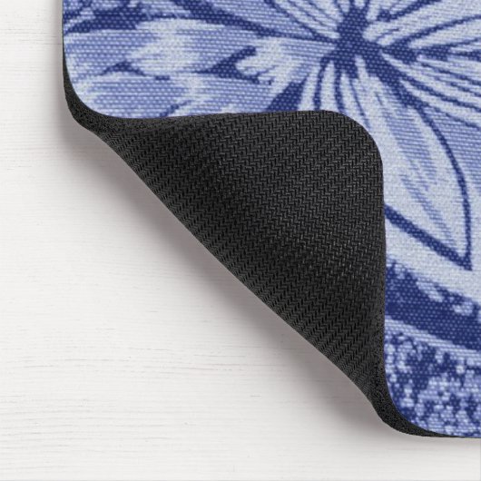 Blaues Blumen Mousepad (Ecke)