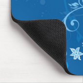 Blaues Blumen-Shirt Mousepad (Ecke)