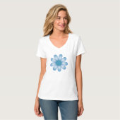 Blaues Blumen-Shirt T-Shirt (Vorderseite Vollansicht)