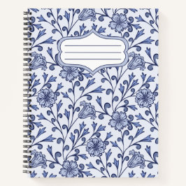 Blaues Blumen-Spiralnotizbuch 21,59x27,94 cm – Bla Notizblock