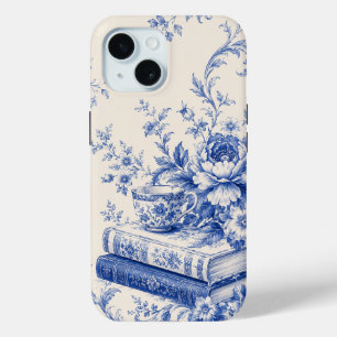Blaues Blumen-Telefonetui für Bücherliebhaber Case-Mate iPhone Hülle
