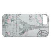 blaues Blumen Turms Shabby Chicparis Eiffel Case-Mate iPhone Hülle (Rückseite (Horizontal))
