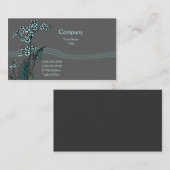 Blaues Blumen Visitenkarte (Vorne/Hinten)
