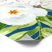 Blaues Blumen-Willkommens-Hochzeitsschild Poster (Ecke)