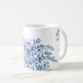 Blaues BlumenAquarell Kaffeetasse (VorderseiteRechts)