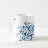 Blaues BlumenAquarell Kaffeetasse (Vorderseite Links)